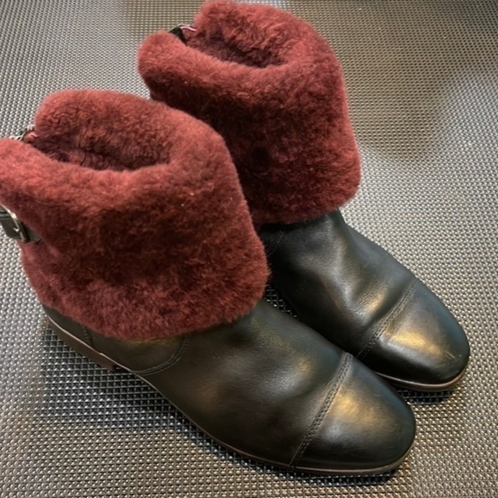 UGG Black and Burgundy Ankle Boots